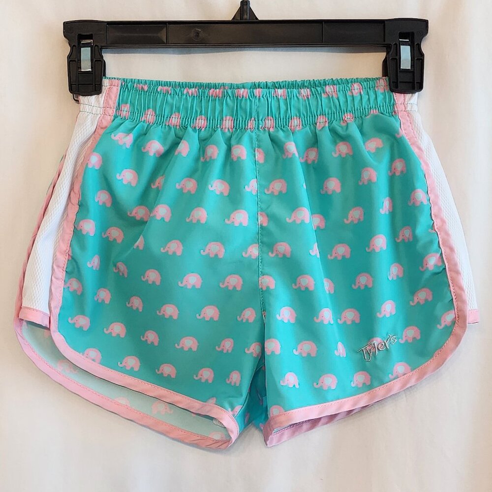 Tyler's Running Athletic Shorts with Lining Aqua and Pink Girls Youth Small